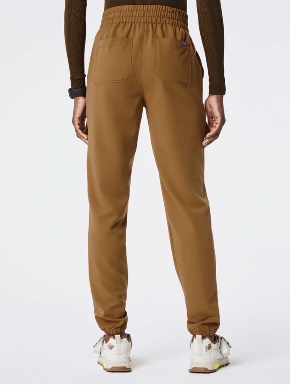 Figs Women's Cargo Joggers - Rare Style - Brown with Neon Yellow accent - 0065 - Picture 3 of 6